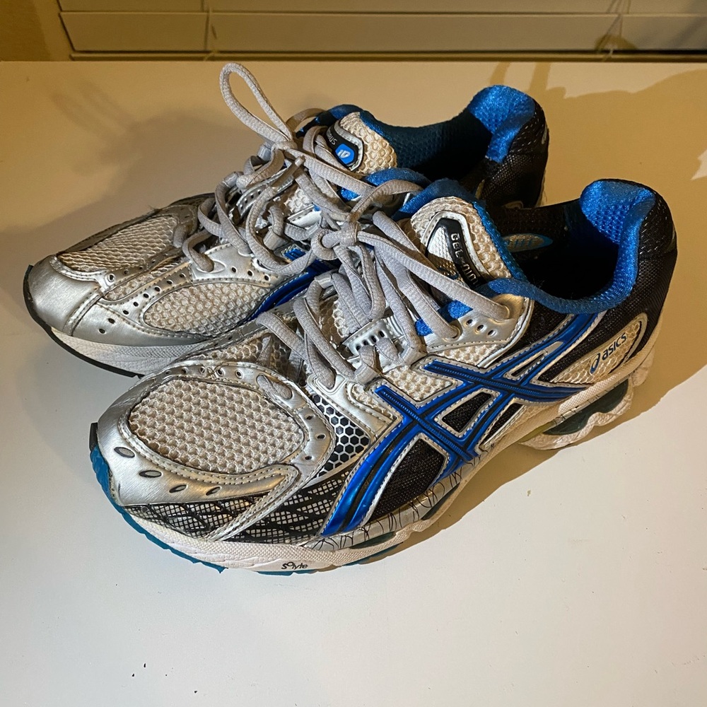 ASICS TN840 Gel Nimbus Athletic Shoes Running Blue Gray Men’s 7.5